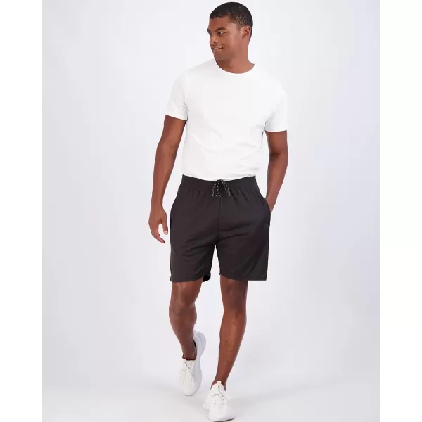 Real Essentials 4 Pack Mens 7quot Athletic Running Quick Dry Mesh Shorts with Zipper Pockets Available in Big ampamp TallSet 1