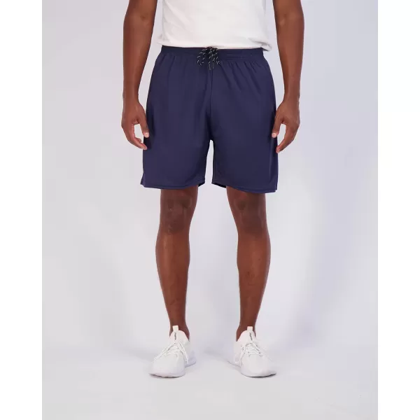 Real Essentials 4 Pack Mens 7quot Athletic Running Quick Dry Mesh Shorts with Zipper Pockets Available in Big ampamp TallSet 2
