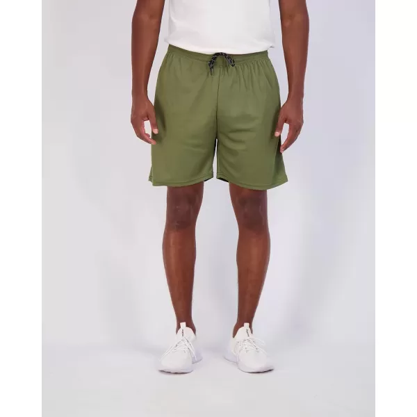 Real Essentials 4 Pack Mens 7quot Athletic Running Quick Dry Mesh Shorts with Zipper Pockets Available in Big ampamp TallSet 3