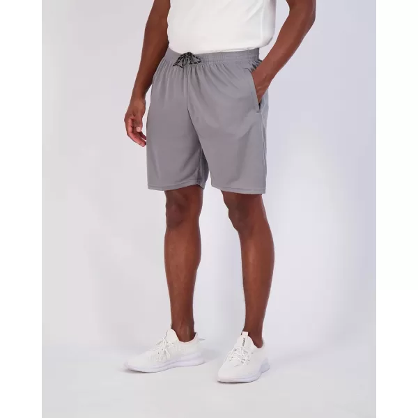 Real Essentials 4 Pack Mens 7quot Athletic Running Quick Dry Mesh Shorts with Zipper Pockets Available in Big ampamp TallSet 4