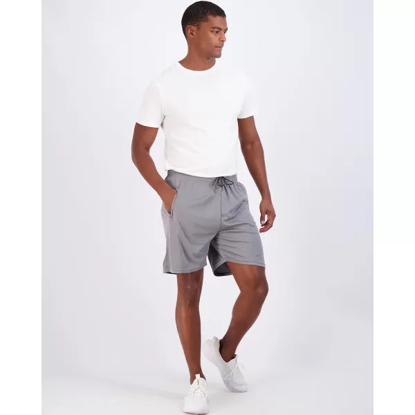 Real Essentials 4 Pack Mens 7quot Athletic Running Quick Dry Mesh Shorts with Zipper Pockets Available in Big ampamp TallSet 4