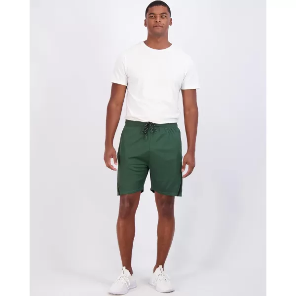 Real Essentials 4 Pack Mens 7quot Athletic Running Quick Dry Mesh Shorts with Zipper Pockets Available in Big ampamp TallSet 7