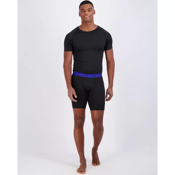 Real Essentials 5 Pack Mens Compression Shorts  Quick Dry Performance Active Underwear Available in Big ampamp TallSet L