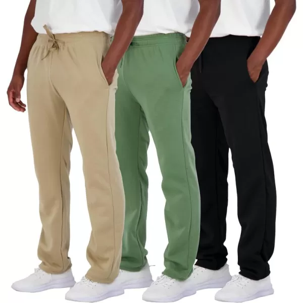 Real Essentials 3 Pack Mens Tech Fleece Athletic Casual Open Bottom Sweatpants with Pockets Available in Big ampamp TallSet 10