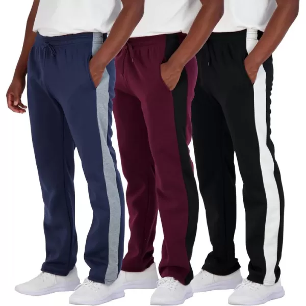 Real Essentials 3 Pack Mens Tech Fleece Athletic Casual Open Bottom Sweatpants with Pockets Available in Big ampamp TallSet 8
