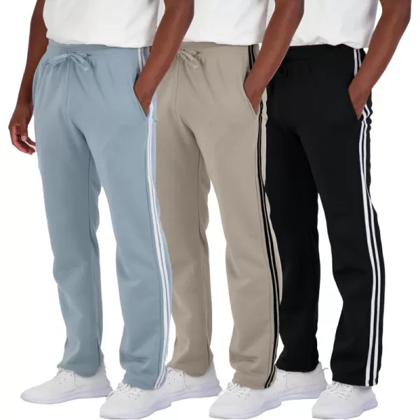 Real Essentials 3 Pack Mens Tech Fleece Athletic Casual Open Bottom Sweatpants with Pockets Available in Big ampamp TallSet 9