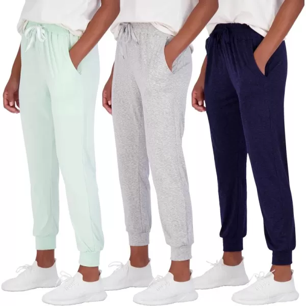 Real Essentials 3 Pack Womens UltraSoft Lounge Joggers Sweatpants Athletic Yoga Pants with Pockets Available in PlusSet 12