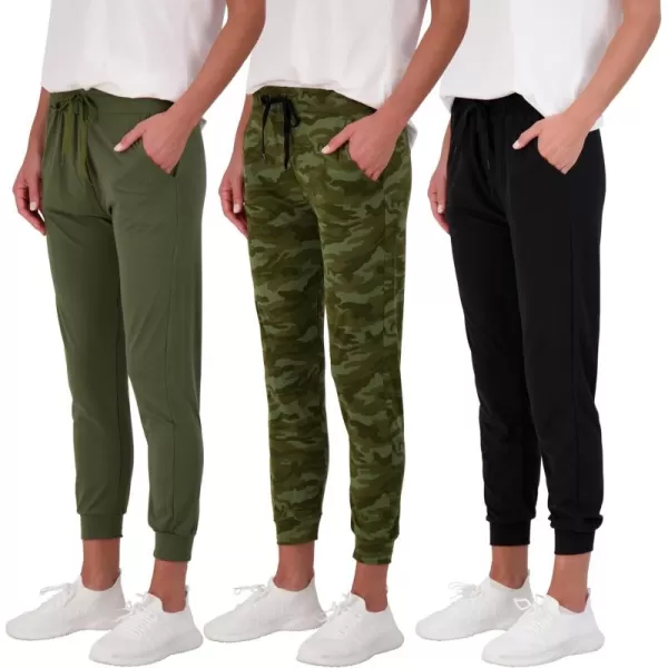 Real Essentials 3 Pack Womens UltraSoft Lounge Joggers Sweatpants Athletic Yoga Pants with Pockets Available in PlusSet 4