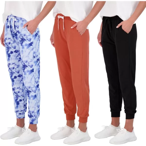 Real Essentials 3 Pack Womens UltraSoft Lounge Joggers Sweatpants Athletic Yoga Pants with Pockets Available in PlusSet 8