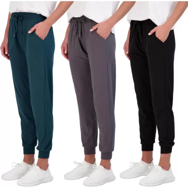Real Essentials 3 Pack Womens UltraSoft Lounge Joggers Sweatpants Athletic Yoga Pants with Pockets Available in PlusSet 9
