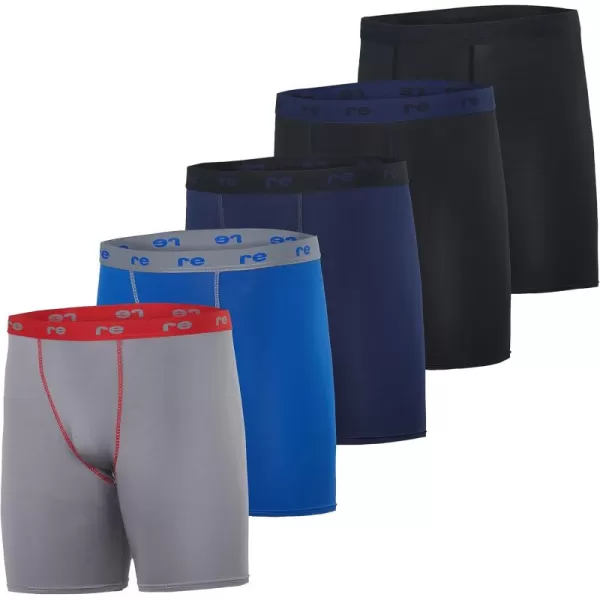 Real Essentials 5 Pack Mens Compression Shorts  Quick Dry Performance Active Underwear Available in Big ampamp TallSet D