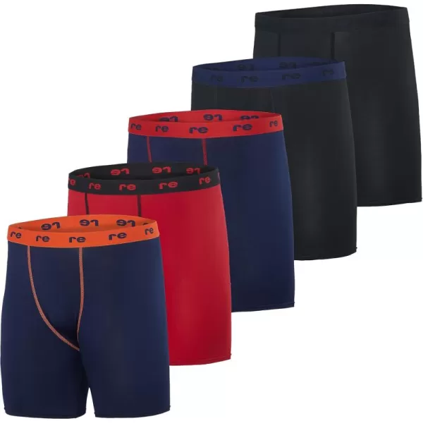 Real Essentials 5 Pack Mens Compression Shorts  Quick Dry Performance Active Underwear Available in Big ampamp TallSet F