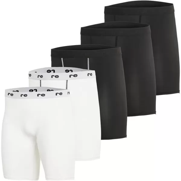 Real Essentials 5 Pack Mens Compression Shorts  Quick Dry Performance Active Underwear Available in Big ampamp TallSet J