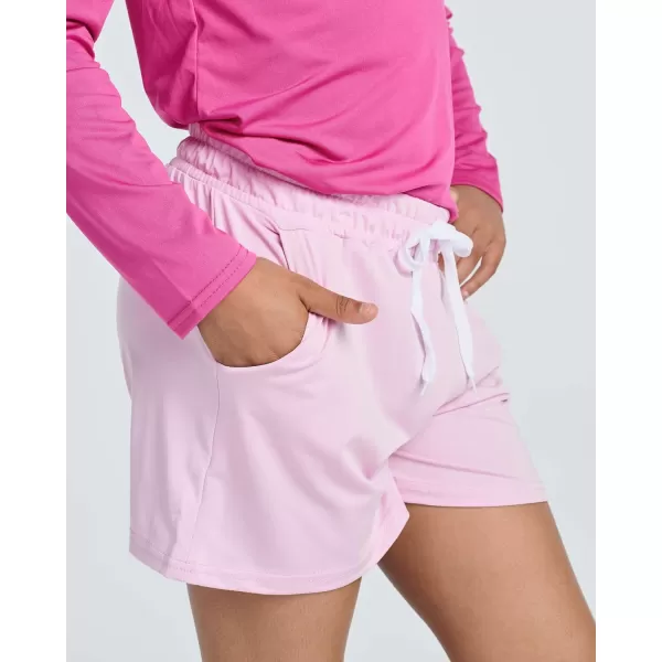 imageReal Essentials 4 Pack Girls Athletic Performance DryFit Running Shorts with Drawstring ampamp PocketsSet 1