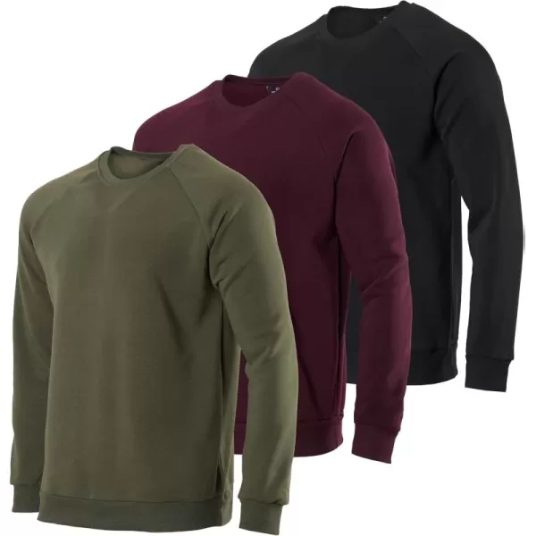 imageReal Essentials 3 Pack Mens Soft Plush Fleece Crewneck Sweatshirt  Athletic Pullover Sweater Available In Big ampamp TallSet 8