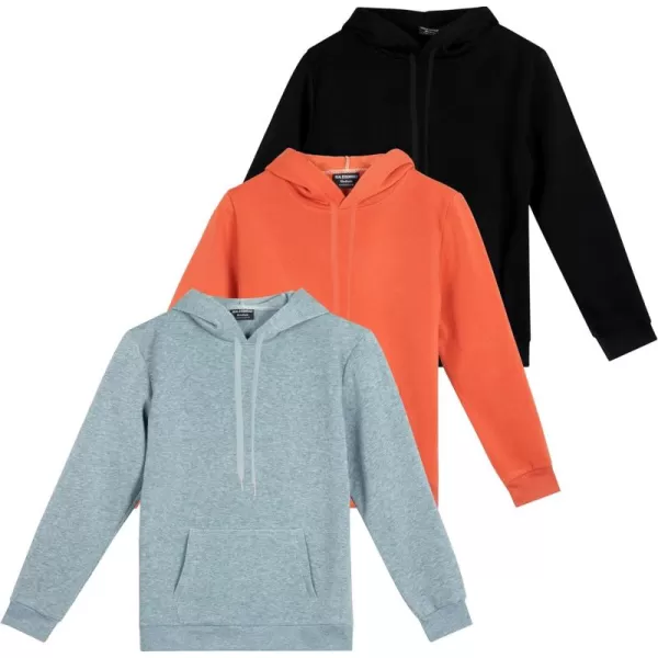 imageReal Essentials 3 Pack Womens Fleece LongSleeve Pullover Hoodie Active Sweatshirt Kangaroo Pocket  Available In PlusSet 3