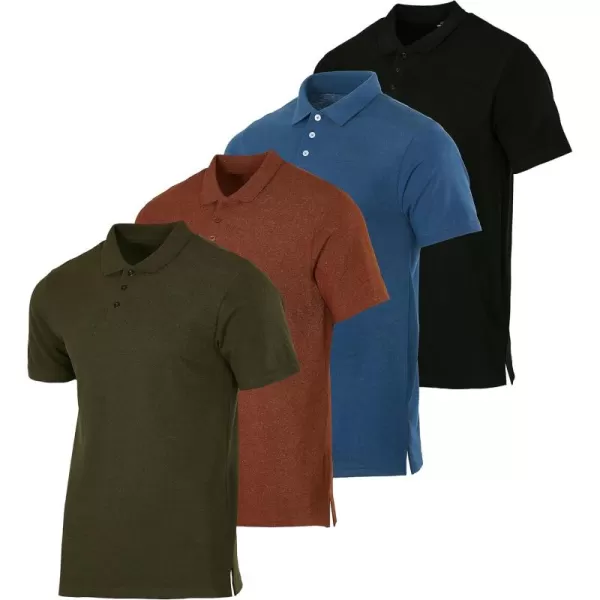 imageReal Essentials 3 ampamp 4 Pack Mens Cotton Pique Short Sleeve Polo Shirt  Performance Polo Available in Big ampamp TallSet 6