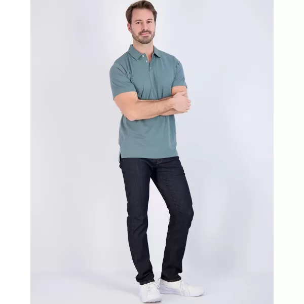 imageReal Essentials 3 Pack Mens Jersey Cotton Short Sleeve Polo Shirt  Breathable Performance Polo Available in Big ampamp TallSet I