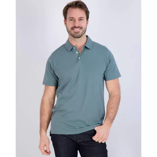 imageReal Essentials 3 Pack Mens Jersey Cotton Short Sleeve Polo Shirt  Breathable Performance Polo Available in Big ampamp TallSet I