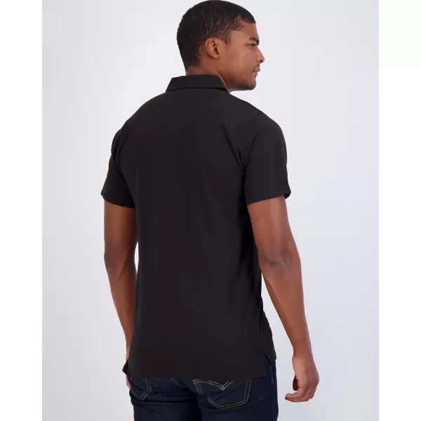 imageReal Essentials 3 Pack Mens Jersey Cotton Short Sleeve Polo Shirt  Breathable Performance Polo Available in Big ampamp TallSet K