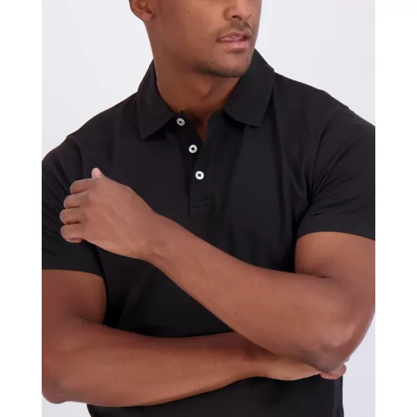 imageReal Essentials 3 Pack Mens Jersey Cotton Short Sleeve Polo Shirt  Breathable Performance Polo Available in Big ampamp TallSet K