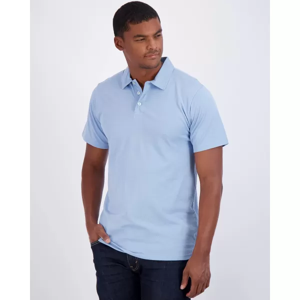 imageReal Essentials 3 Pack Mens Jersey Cotton Short Sleeve Polo Shirt  Breathable Performance Polo Available in Big ampamp TallSet K