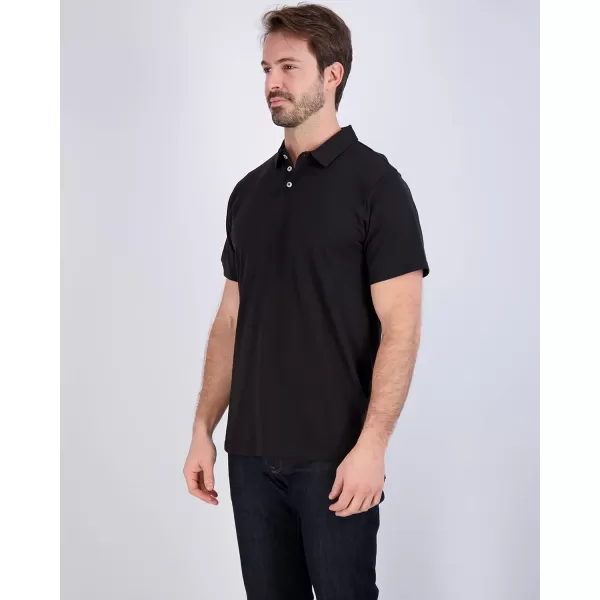 imageReal Essentials 3 Pack Mens Jersey Cotton Short Sleeve Polo Shirt  Breathable Performance Polo Available in Big ampamp TallSet a