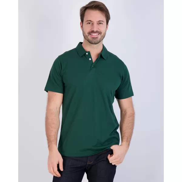 imageReal Essentials 3 Pack Mens Jersey Cotton Short Sleeve Polo Shirt  Breathable Performance Polo Available in Big ampamp TallSet a