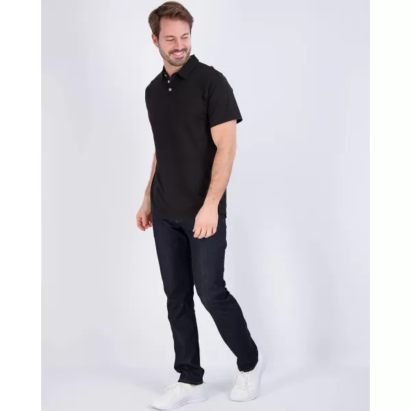 imageReal Essentials 3 Pack Mens Jersey Cotton Short Sleeve Polo Shirt  Breathable Performance Polo Available in Big ampamp TallSet a
