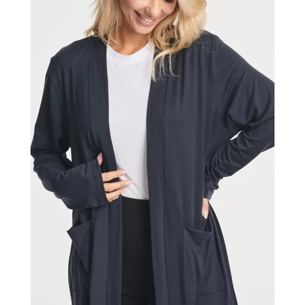 imageReal Essentials 3 Pack Womens Long Sleeve OpenFront Cardigan with Pockets Available in Plus SizeSet 3