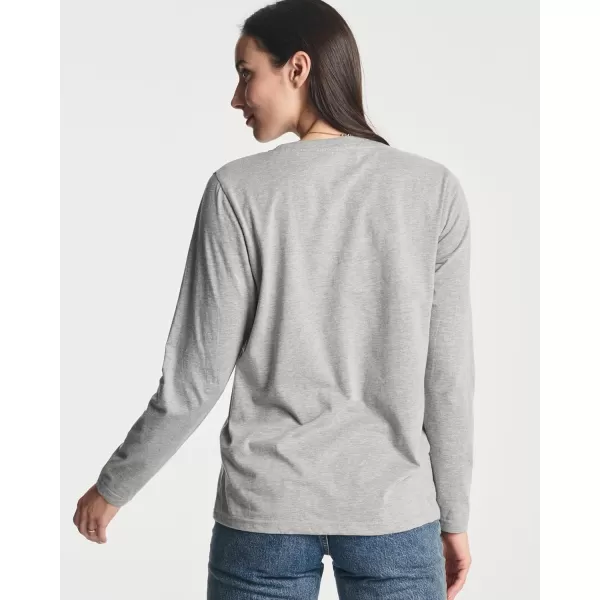 imageReal Essentials 4 Pack Womens Cotton ClassicFit LongSleeve Crewneck TShirt Available in Plus SizeSet 11