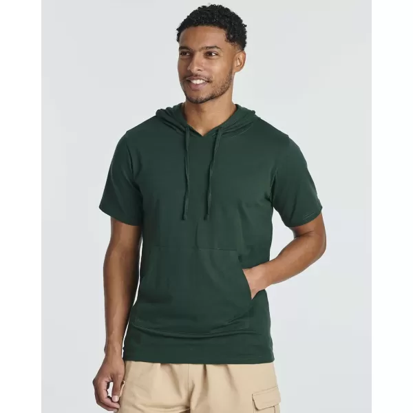 imageReal Essentials Mens Cotton ShortSleeve Hoodie Hooded TShirt With Drawstring ampamp Pockets Available In Big ampamp TallSet 6