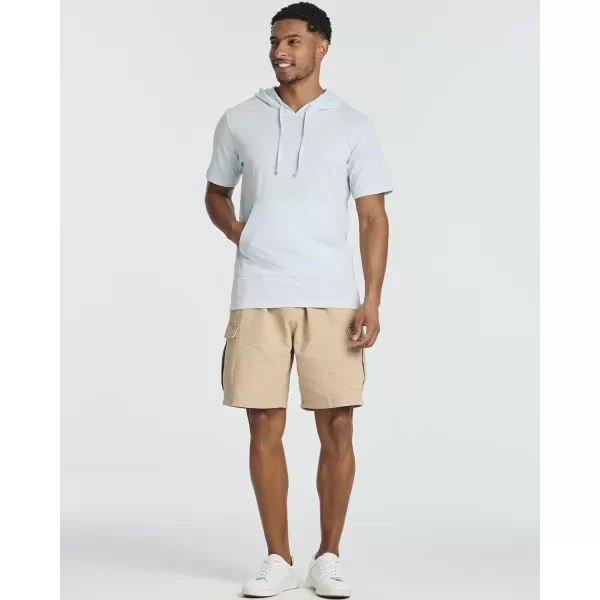 imageReal Essentials Mens Cotton ShortSleeve Hoodie Hooded TShirt With Drawstring ampamp Pockets Available In Big ampamp TallSet 8