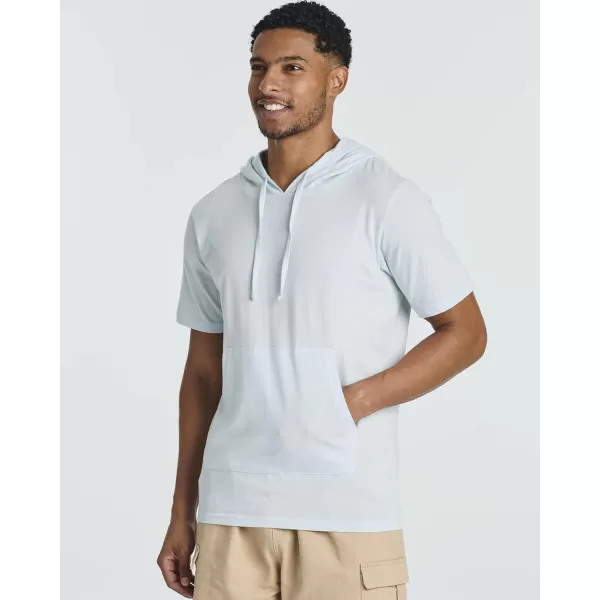 imageReal Essentials Mens Cotton ShortSleeve Hoodie Hooded TShirt With Drawstring ampamp Pockets Available In Big ampamp TallSet 8