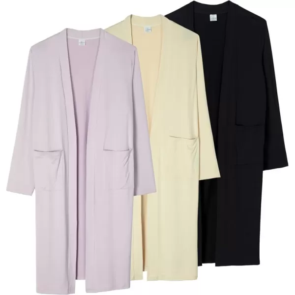 imageReal Essentials 3 Pack Womens Long Sleeve OpenFront Cardigan with Pockets Available in Plus SizeSet 4