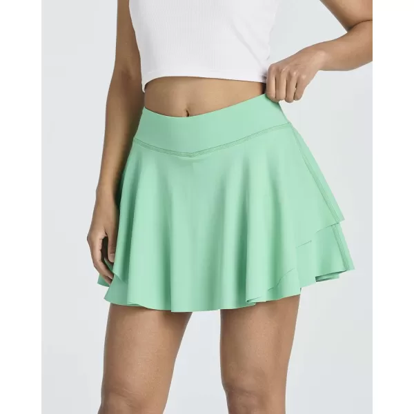 imageReal Essentials 3 Pack Womens 14quot Layered Ruffle Flowy Tennis Golf Skorts Pockets Pleated Mini Skirt Athletic Liner ShortsSet 7