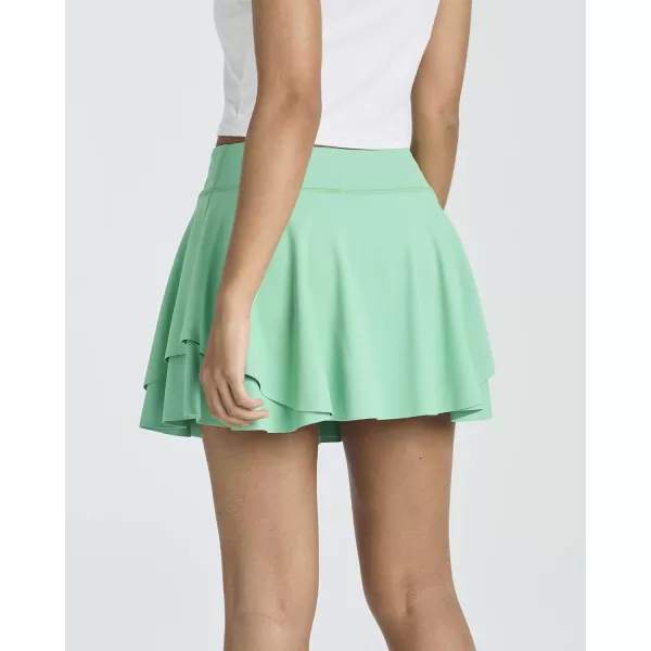 imageReal Essentials 3 Pack Womens 14quot Layered Ruffle Flowy Tennis Golf Skorts Pockets Pleated Mini Skirt Athletic Liner ShortsSet 7