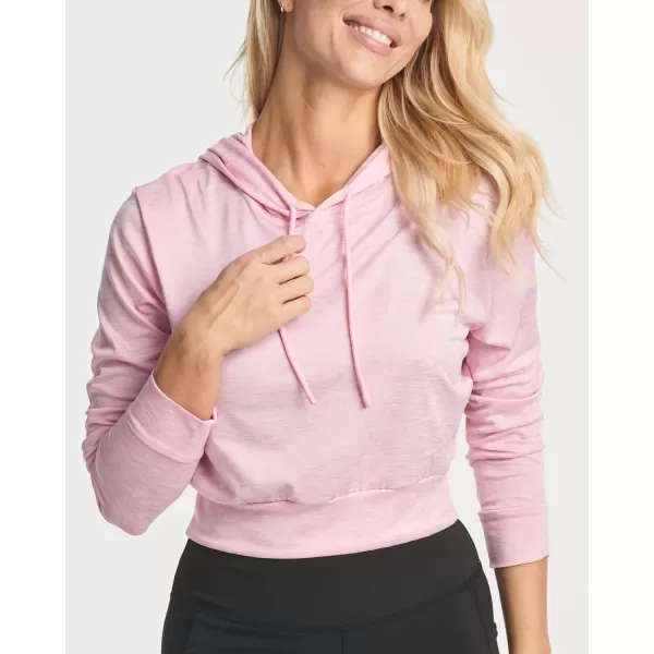 imageReal Essentials 3 Pack Womens DryFit Long Sleeve Cropped Hoodie  Athletic Hooded Crop Sweatshirt Available in Plus SizeSet 3