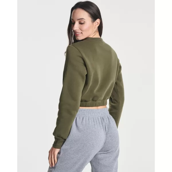 imageReal Essentials 3 Pack Womens Fleece Cropped Sweatshirt  Long Sleeve Crew Neck Crop Top Available in Plus SizeSet 1