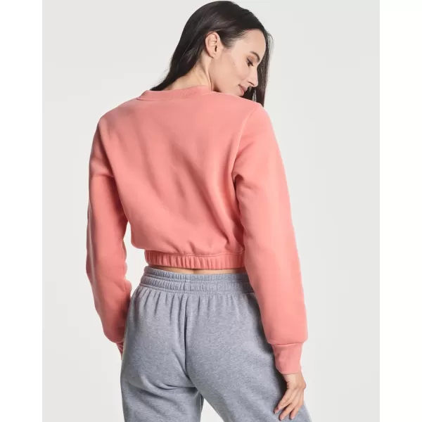 imageReal Essentials 3 Pack Womens Fleece Cropped Sweatshirt  Long Sleeve Crew Neck Crop Top Available in Plus SizeSet 2