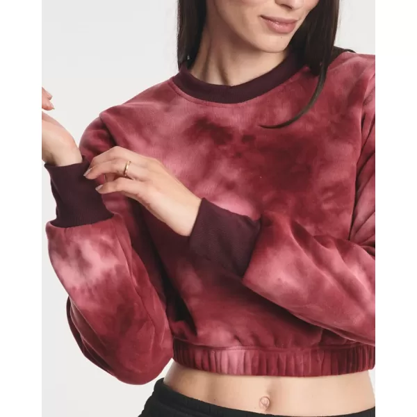 imageReal Essentials 3 Pack Womens Fleece Cropped Sweatshirt  Long Sleeve Crew Neck Crop Top Available in Plus SizeSet 8