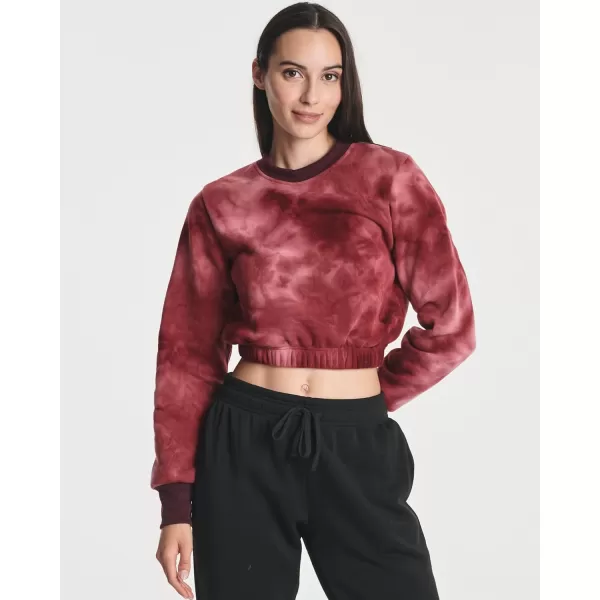 imageReal Essentials 3 Pack Womens Fleece Cropped Sweatshirt  Long Sleeve Crew Neck Crop Top Available in Plus SizeSet 8