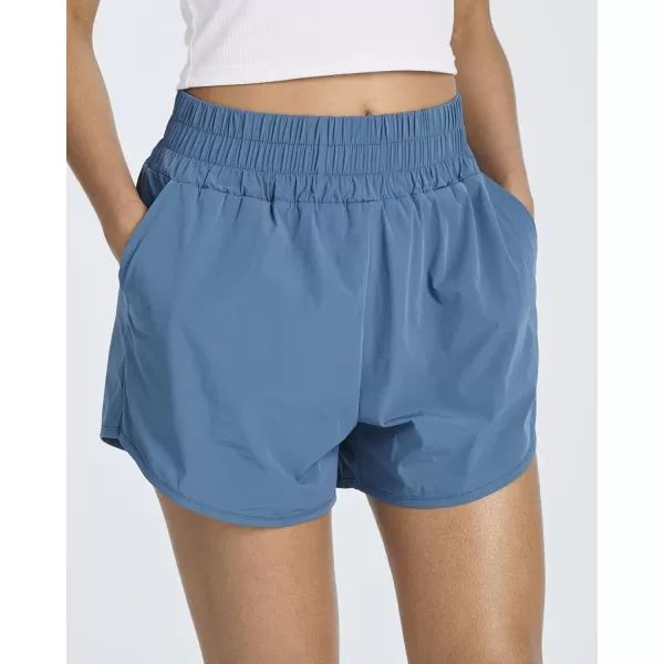 imageReal Essentials 4 Pack Womens 25 High Waisted Running Shorts with Liner  Quick Dry Dry Fit Gym WorkoutSet 5