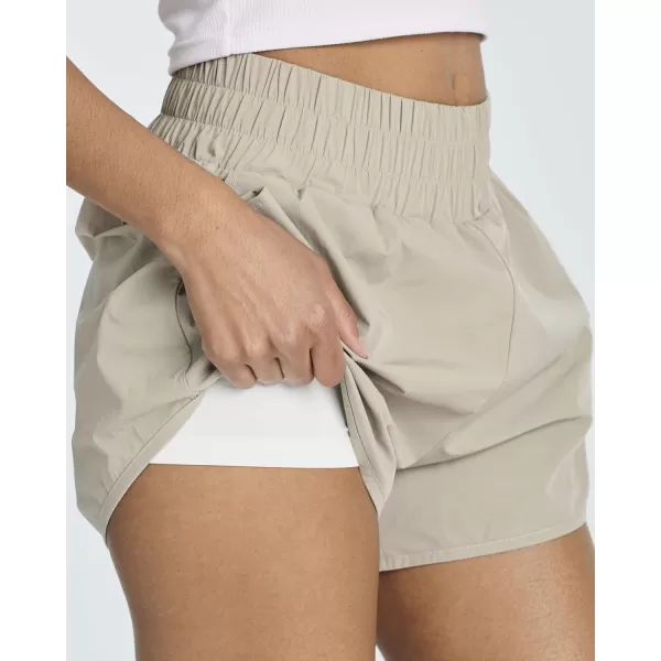 imageReal Essentials 4 Pack Womens 25 High Waisted Running Shorts with Liner  Quick Dry Dry Fit Gym WorkoutSet 6