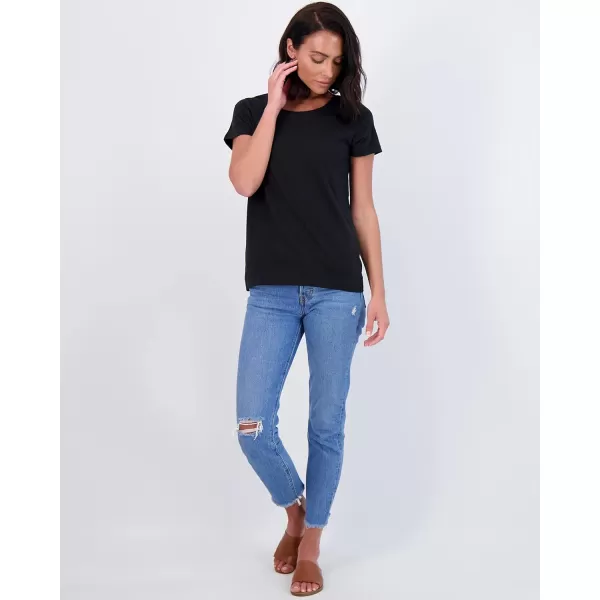 imageReal Essentials 4 Pack Womens ClassicFit Cotton ShortSleeve Scoop Crew Neck TShirt Available in Plus SizeSet 1