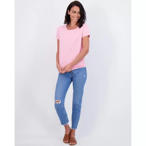 imageReal Essentials 4 Pack Womens ClassicFit Cotton ShortSleeve Scoop Crew Neck TShirt Available in Plus SizeSet 10