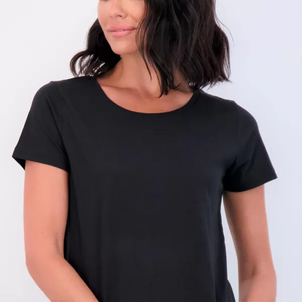 imageReal Essentials 4 Pack Womens ClassicFit Cotton ShortSleeve Scoop Crew Neck TShirt Available in Plus SizeSet 10