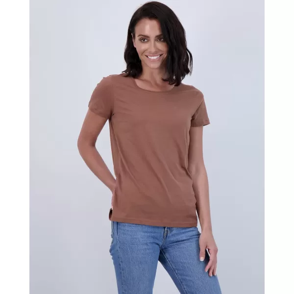 imageReal Essentials 4 Pack Womens ClassicFit Cotton ShortSleeve Scoop Crew Neck TShirt Available in Plus SizeSet 3
