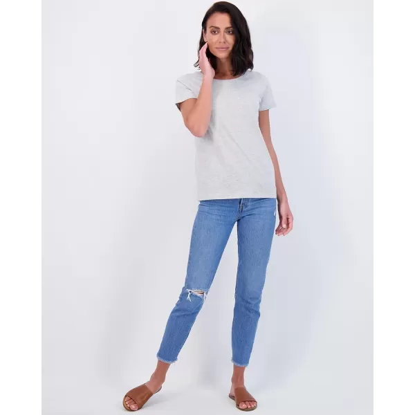 imageReal Essentials 4 Pack Womens ClassicFit Cotton ShortSleeve Scoop Crew Neck TShirt Available in Plus SizeSet 4