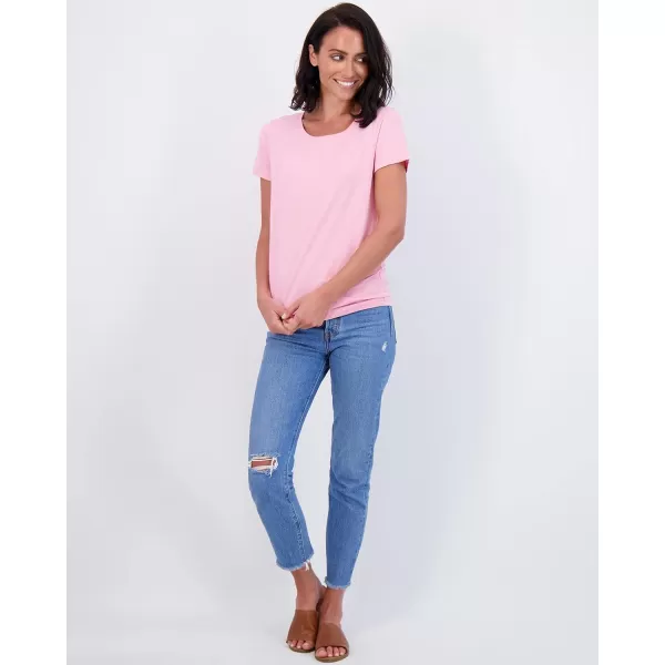 imageReal Essentials 4 Pack Womens ClassicFit Cotton ShortSleeve Scoop Crew Neck TShirt Available in Plus SizeSet 4